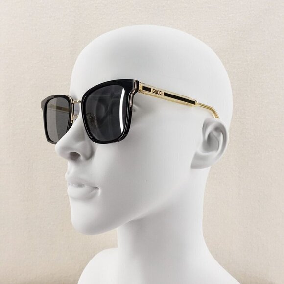 Gucci GG0563 Rectangular Frame Sunglasses Black Gray OS - Picture 12 of 16